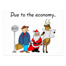 Due To The Economy Santa Postcards