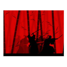 Duel in the Red Bamboo - Samurai Postcard