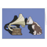Duet - Dog & Gramophone Greeting Card