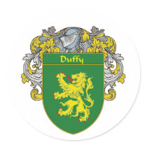 Duffy Coat of Arms (Mantled) Round Sticker
