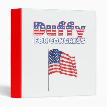 Duffy for Congress Patriotic American Flag Vinyl Binder