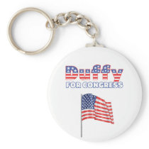 Duffy for Congress Patriotic American Flag Key Chain