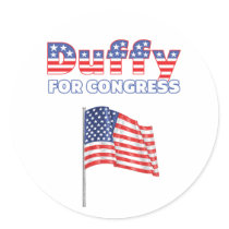 Duffy for Congress Patriotic American Flag Stickers