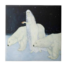 Dulac Polar Bear Winter Magic Tile Trivet Gift Box