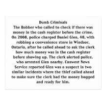 Dumb Criminals Postcards