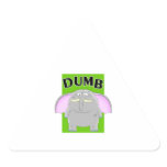 Dumb elephant cartoon triangle stickers