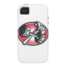 Dumbbell and Sledgehammer Retro Case-Mate iPhone 4 Cases