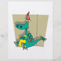 Dumbosaurus Dunce Dinosaur Cartoon Flyer