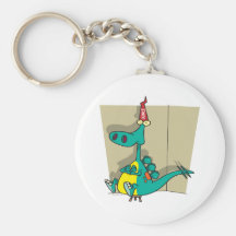 Dumbosaurus Dunce Dinosaur Cartoon Key Chain