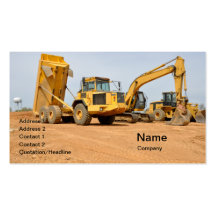 dump truck and backhoe business cards