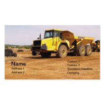 dump truck by dirt business cards
