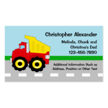 Dump Truck Calling Card Business Cards