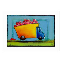 Dump Truck of Love unique fun happy whimsical art Business Card Templates