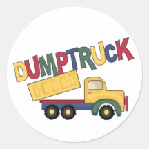 Dump Truck Round Stickers