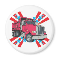 Dump Truck Stars Refrigerator Magnets
