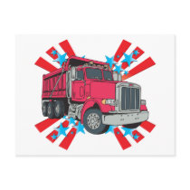 Dump Truck Stars Post Card