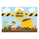 Dump Trucks Construction Birthday Flat Invitation
