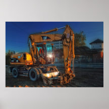 dumper truck bulldozer construction dozer poster