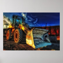 dumper truck construction bulldozer dozer poster