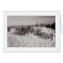 'Dunes with Fencing' Blank Greeting Card