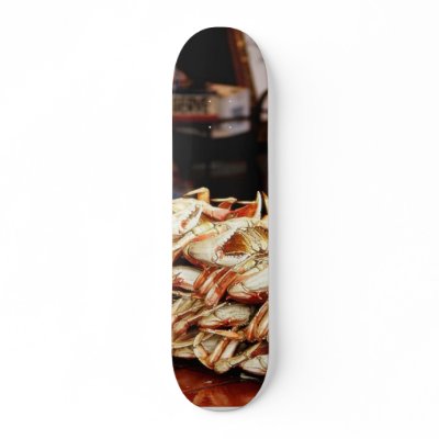 Dungeness Crab At Fishermans Wharf In San Francisc Custom Skate Board by lifesphere