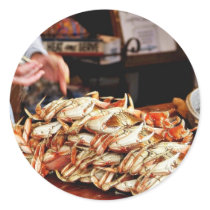 Dungeness Crab At Fishermans Wharf In San Francisc Round Stickers