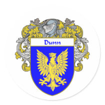 Dunn Coat of Arms (Mantled) Round Sticker