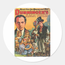 DUNNINGER PULP MAGAZINE COVER ROUND STICKERS