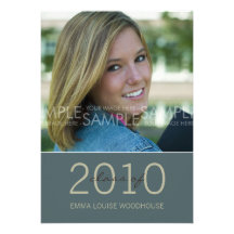 "Duo" Cadet Blue Graduation Invitation
