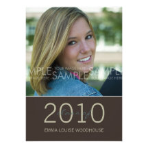 "Duo" Dark Tan Graduation Invitation