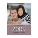 "Duo" Heather Purple Save the Date Postcard