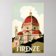 Duomo vintage d'église de Florence Firenze Italie  Affiche