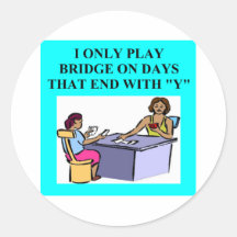 duplicate bridge player design round stickers
