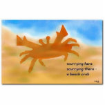Durable Acrylic Haiku Art Beach Crab Magnet photo sculptures