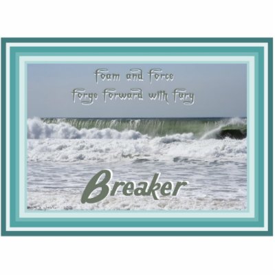 Durable Acrylic Wave breaker haiku art magnet Acrylic Cut Out by Reflekshins