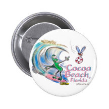 Durante Surfing Cocoa Beach, Florida Pinback Button