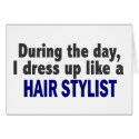 During The Day I Dress Up Like A Hair Stylist cards