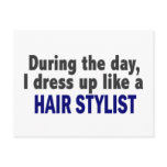 During The Day I Dress Up Like A Hair Stylist postcards