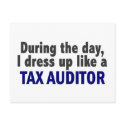 During The Day I Dress Up Like A Tax Auditor postcards