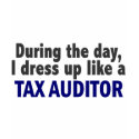 During The Day I Dress Up Like A Tax Auditor t-shirts