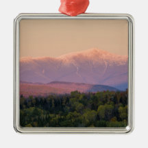 Dusk and Mount Washington in new Hampshire's Christmas Tree Ornament