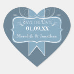 Dusk Blue Heart Shaped Save The Date Reminders Heart Stickers