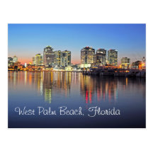 Dusk falls upon West Palm Beach Florida Post Card
