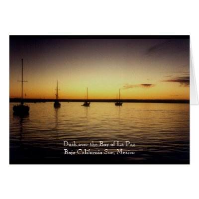 Dusk on the Bay of La Paz Greeting Card by truestar