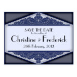 Dusky Blue Vintage, save the date postcard