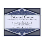 Dusky Blue Vintage, wedding invitation postcard
