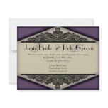 Dusky Purple Vintage-monogrammed, wedding invitati Personalized Invitation