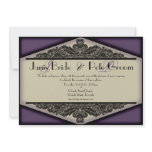 Dusky Purple Vintage-monogrammed, wedding invitati Personalized Announcements