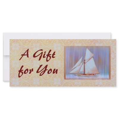 Dusky Sails Gift Certificate template Rack Card by jan4insight