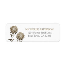 Dusky Sepia Aster Return Address Label